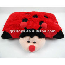 travesseiro de brinquedo de joaninha de pelúcia macia stuffed vermelho